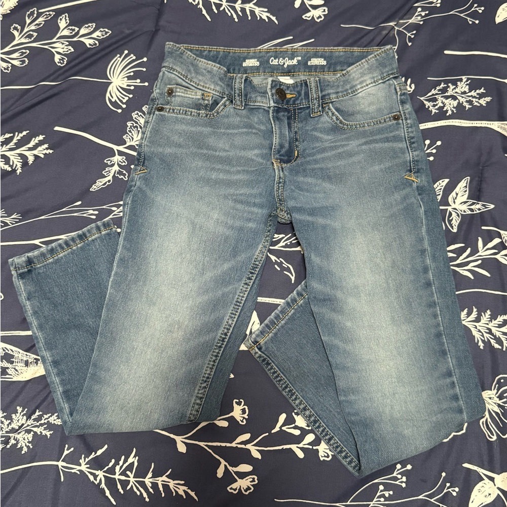 Cat & Jack Stretch Girls size 7 Lightwash Blue Jeans Denim Skinny